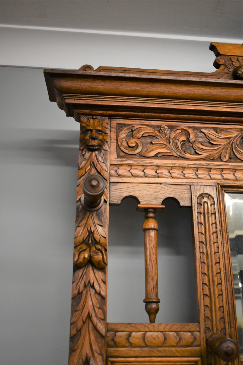 Victorian Carved Oak Hallstand View V