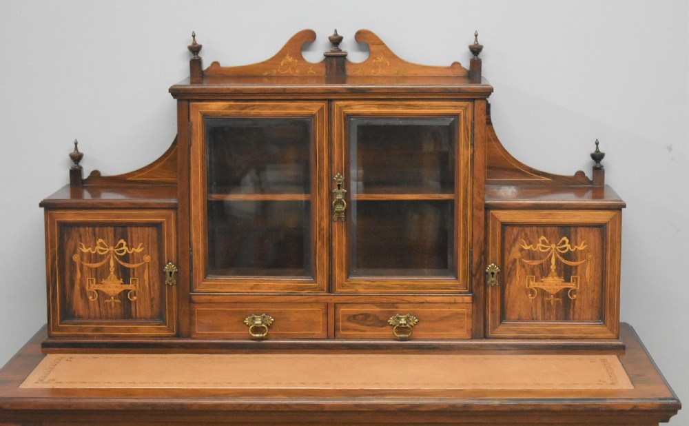 Late Victorian Rosewood and Marquetry Writing Table View IV