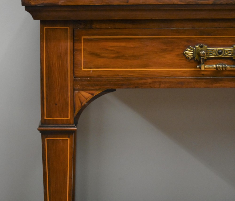 Late Victorian Rosewood and Marquetry Writing Table View VI