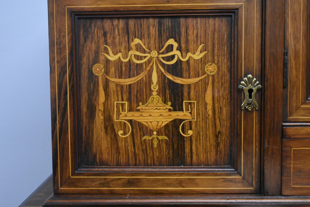 Late Victorian Rosewood and Marquetry Writing Table View X