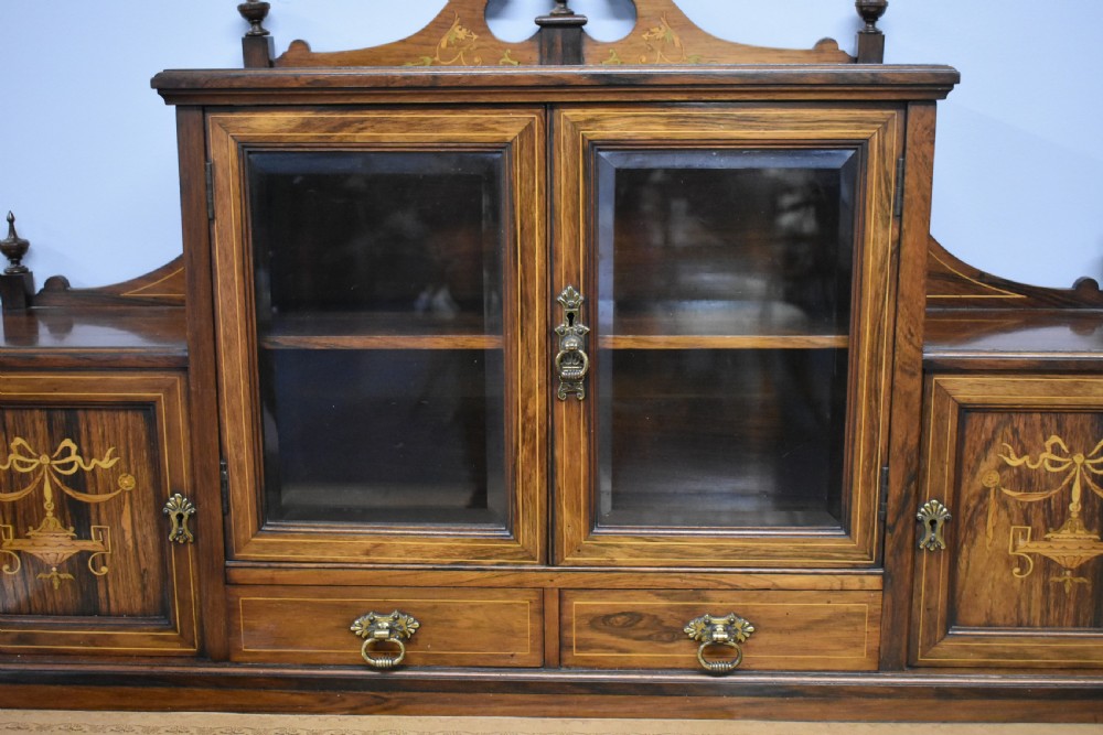 Late Victorian Rosewood and Marquetry Writing Table View XI