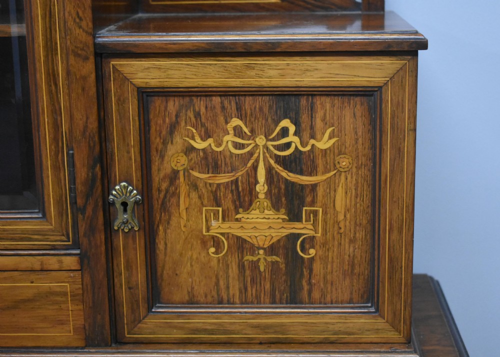 Late Victorian Rosewood and Marquetry Writing Table View XII