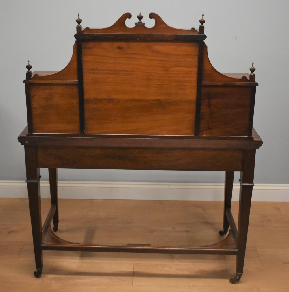 Late Victorian Rosewood and Marquetry Writing Table View XIX