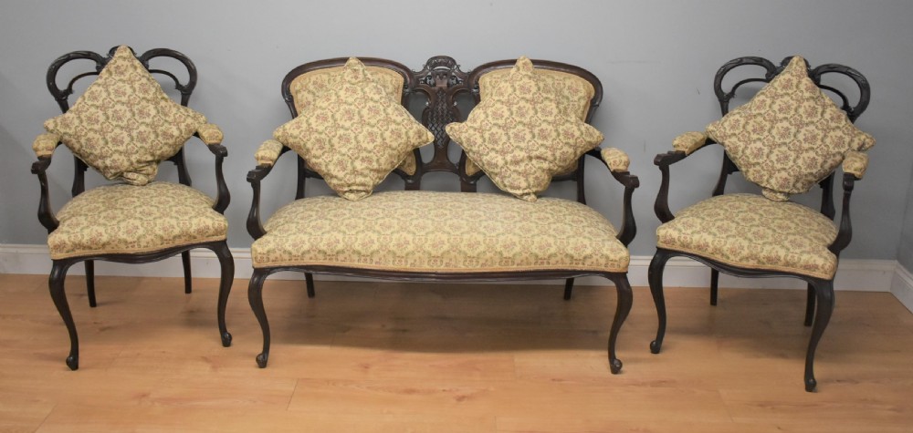 Edwardian Mahogany Three Piece Salon Suite View II