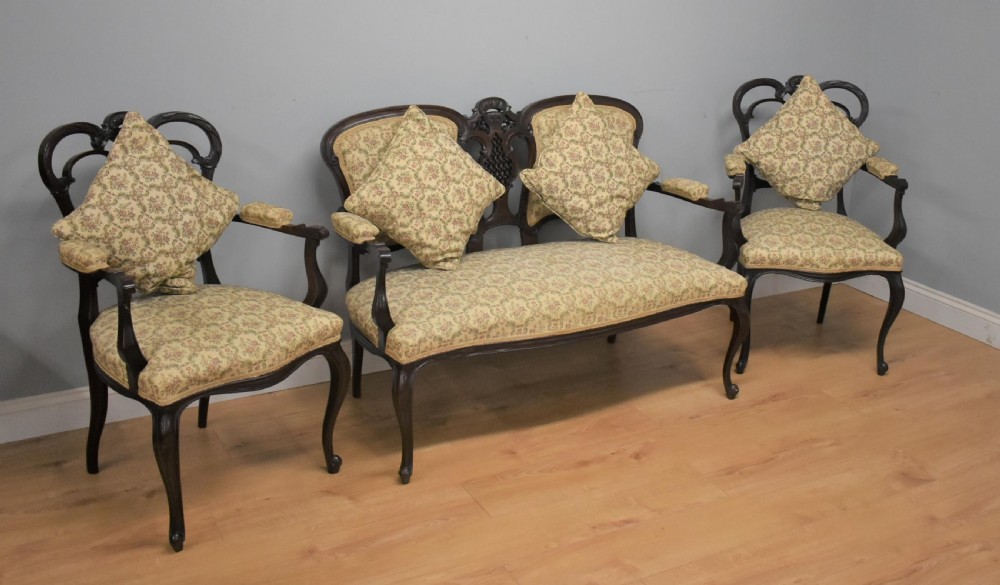 Edwardian Mahogany Three Piece Salon Suite View III