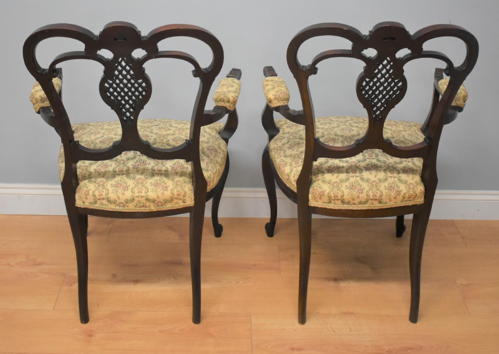Edwardian Mahogany Three Piece Salon Suite View XVI