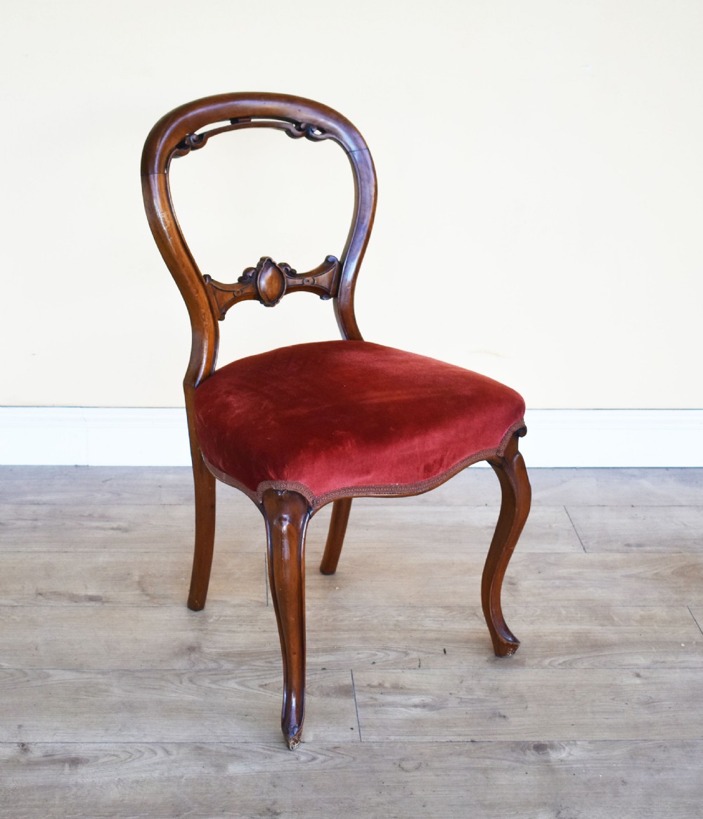 Set of 4 Victorian Walnut Dining Chairs View II