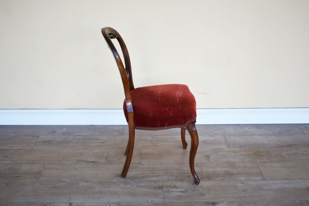 Set of 4 Victorian Walnut Dining Chairs View V
