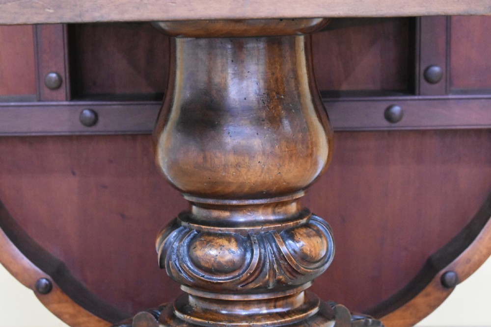 19th Century Victorian Walnut & Marquetry Dining Table View X