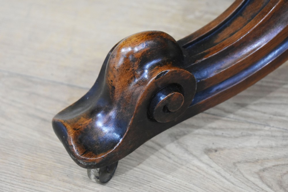 19th Century Victorian Walnut & Marquetry Dining Table View XIII
