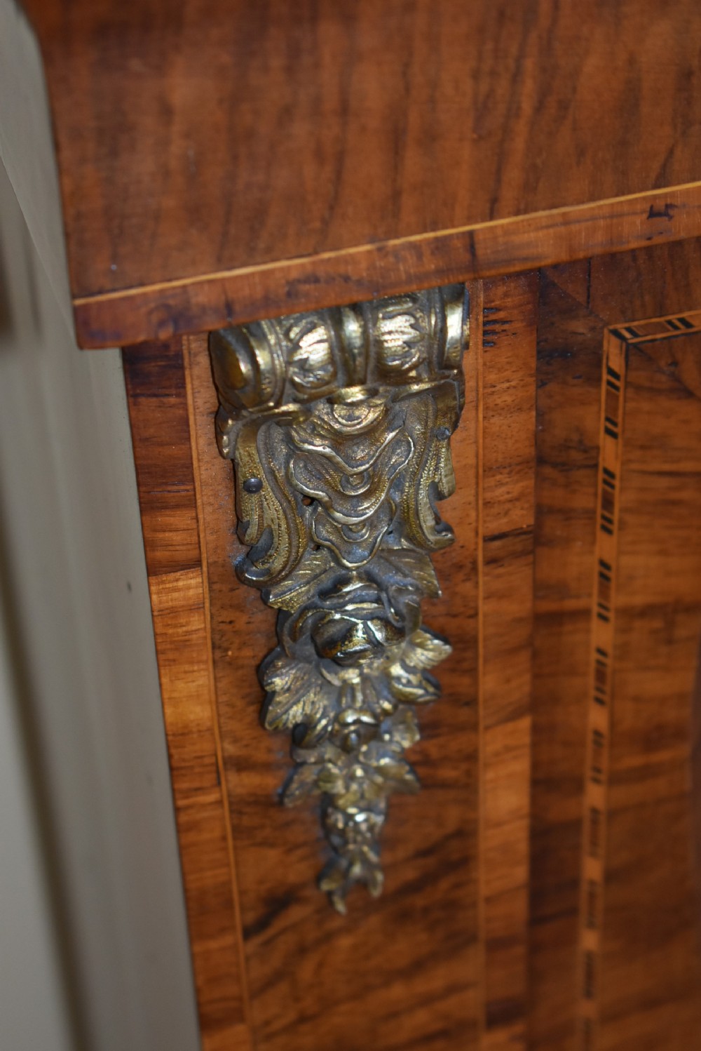 Pair of 19th Century Victorian Walnut & Marquetry Pier Cabinets View III