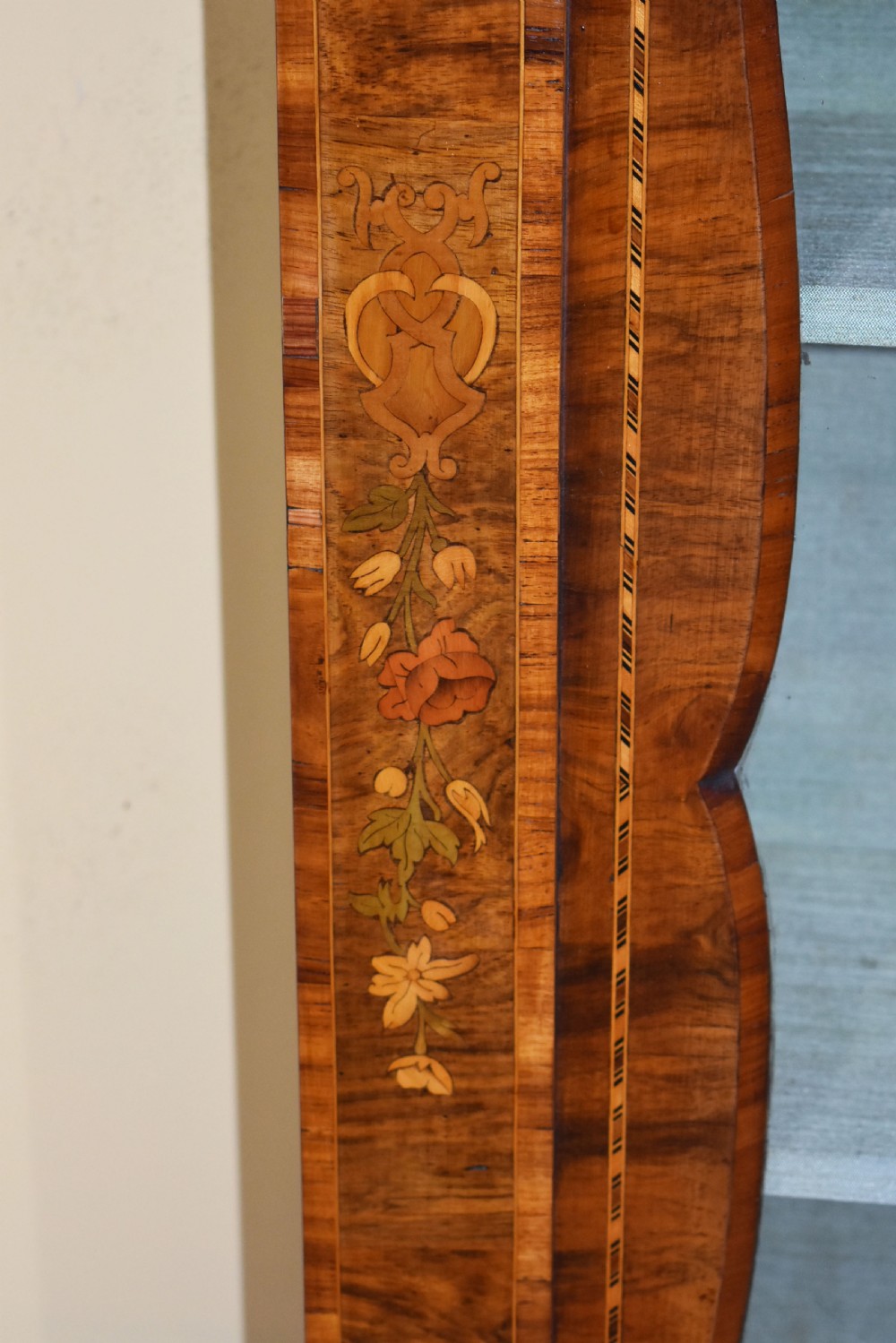 Pair of 19th Century Victorian Walnut & Marquetry Pier Cabinets View V