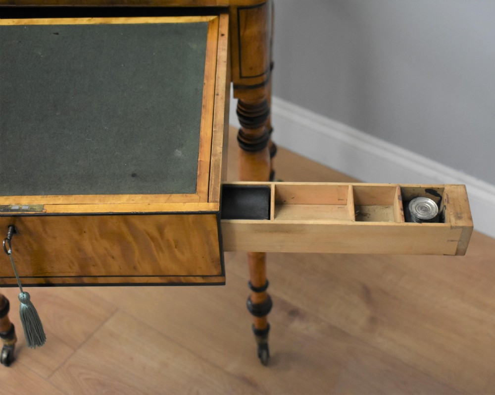 Regency Satinwood Writing Table View VI