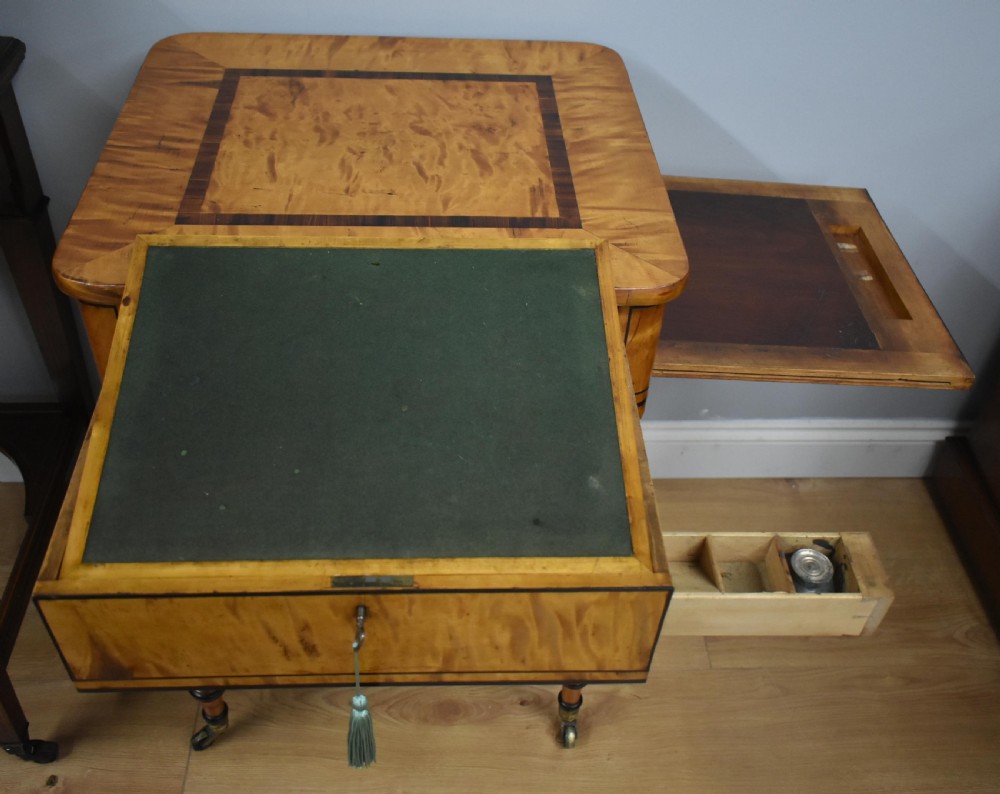 Regency Satinwood Writing Table View XIV