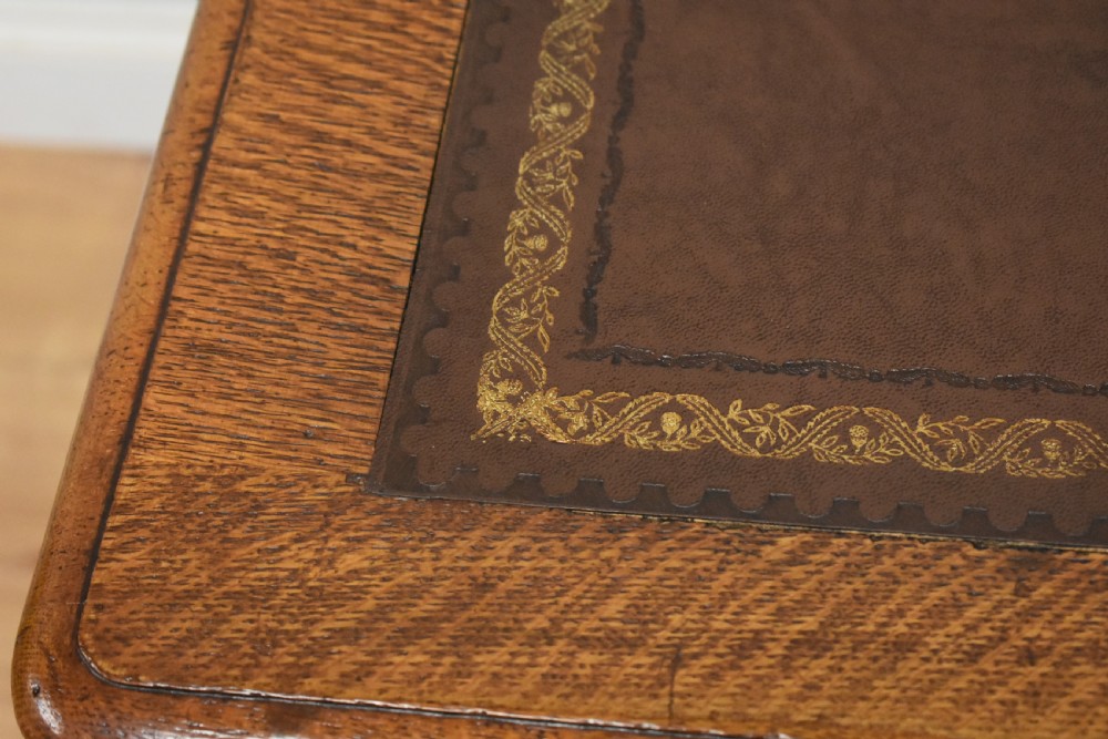 Victorian Oak Pedestal Desk View VII