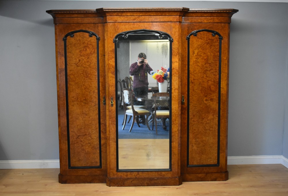 19th Century Victorian Burr Walnut Wardrobe