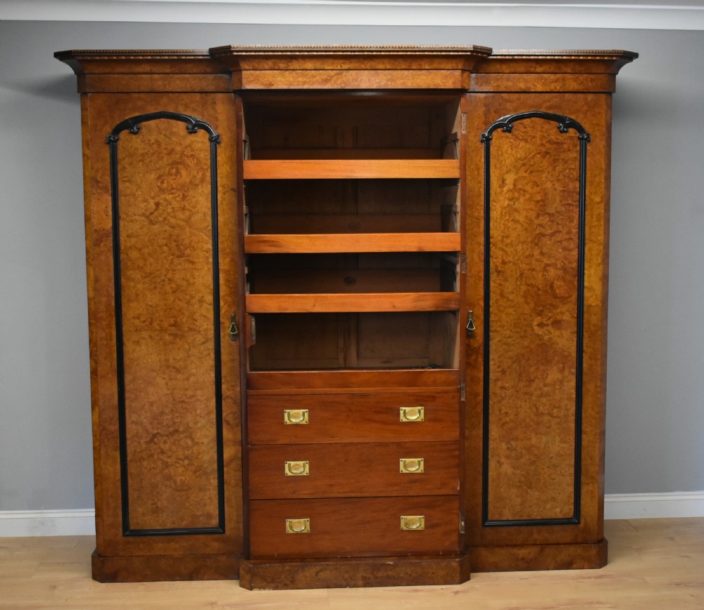 19th Century Victorian Burr Walnut Wardrobe View II
