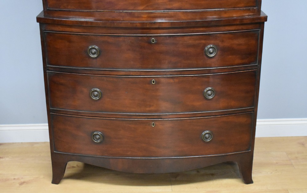 19th Century Regency Mahogany Bow Front Chest on Chest View III