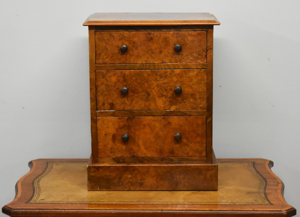 Victorian Burr Walnut Miniature Chest of Drawers