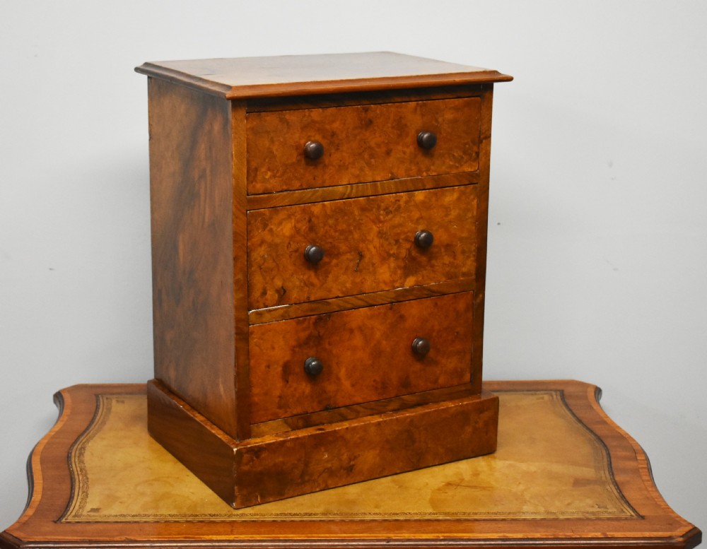 Victorian Burr Walnut Miniature Chest of Drawers View II
