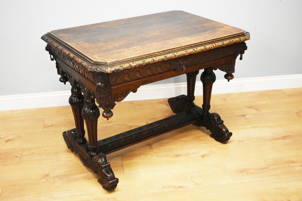 19th Century Victorian Carved Oak Centre Table
