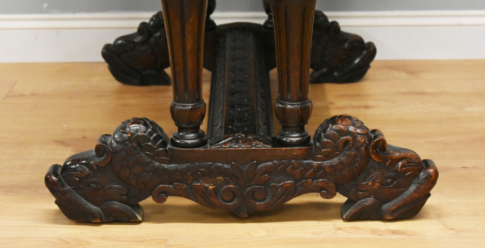 19th Century Victorian Carved Oak Centre Table View IX