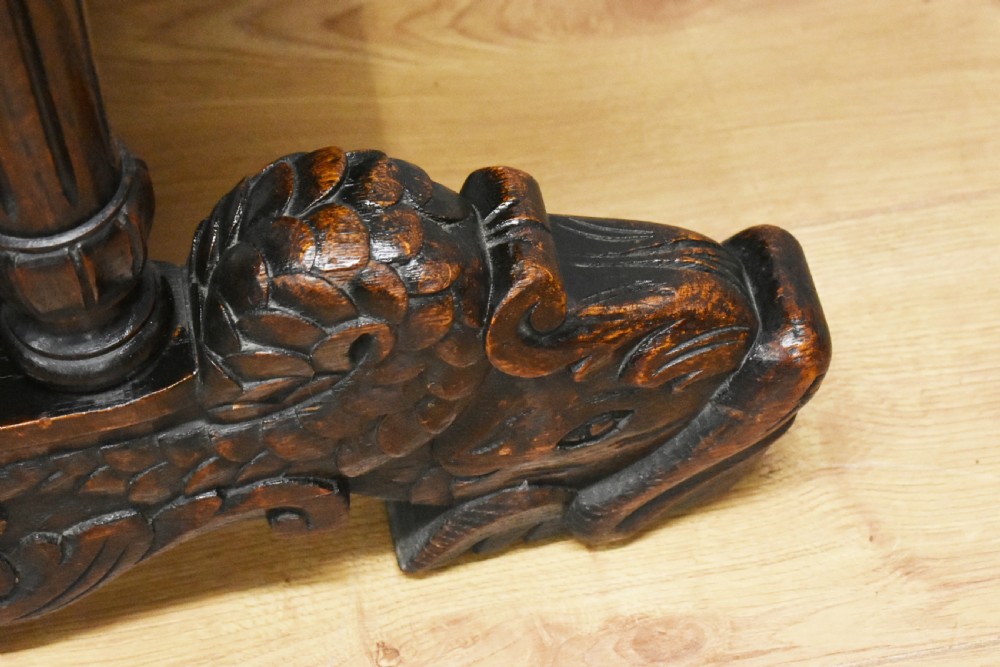 19th Century Victorian Carved Oak Centre Table View X