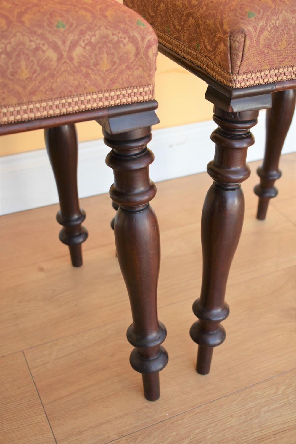 Pair Victorian Mahogany Stools View VIII