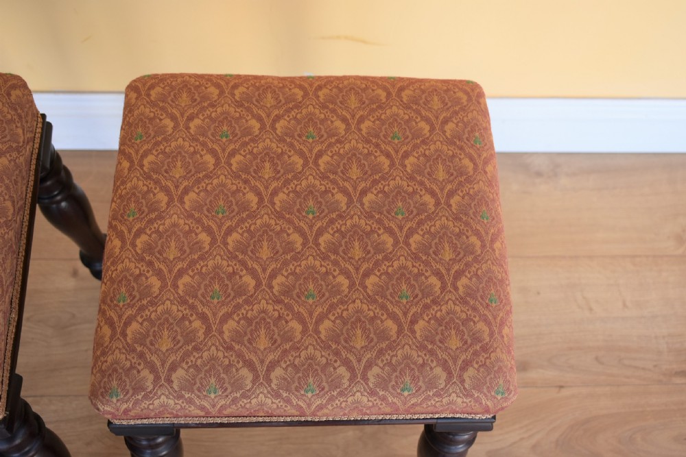 Pair Victorian Mahogany Stools View X