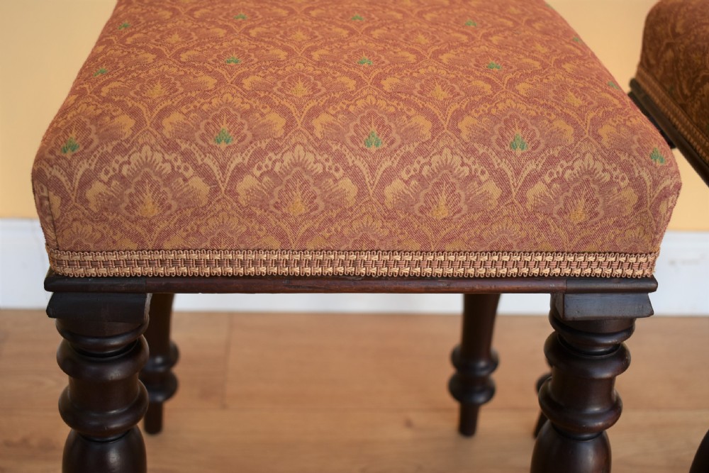 Pair Victorian Mahogany Stools View XI