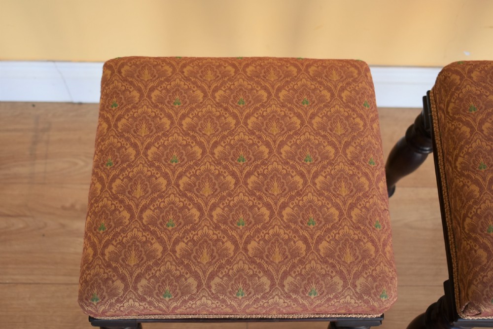 Pair Victorian Mahogany Stools View XII