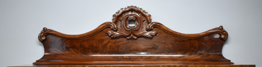 19th Century Victorian Figured Mahogany Pedestal Sideboard View III