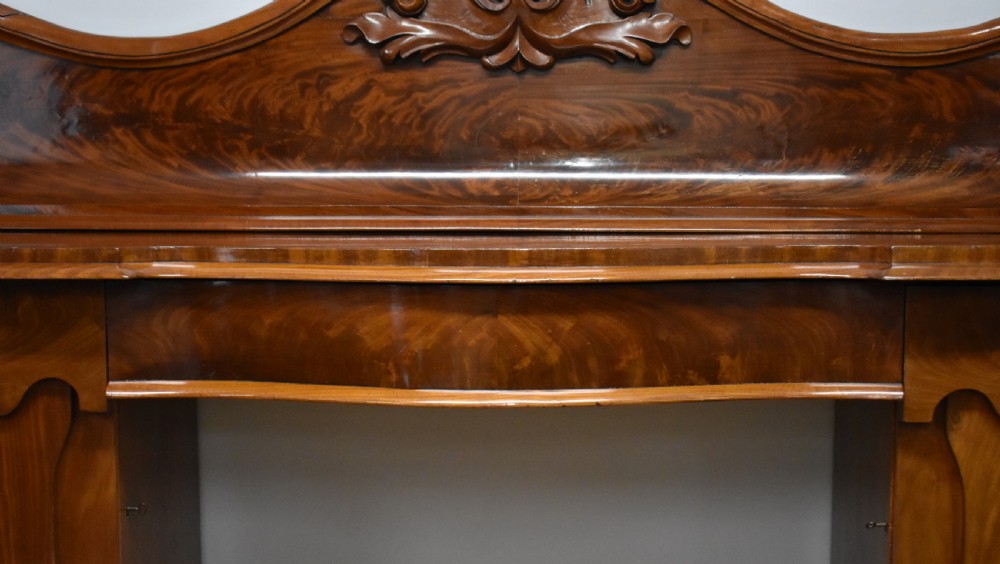19th Century Victorian Figured Mahogany Pedestal Sideboard View IV