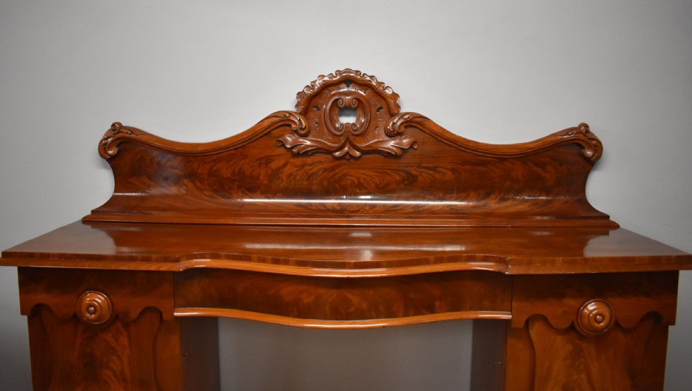 19th Century Victorian Figured Mahogany Pedestal Sideboard View VI