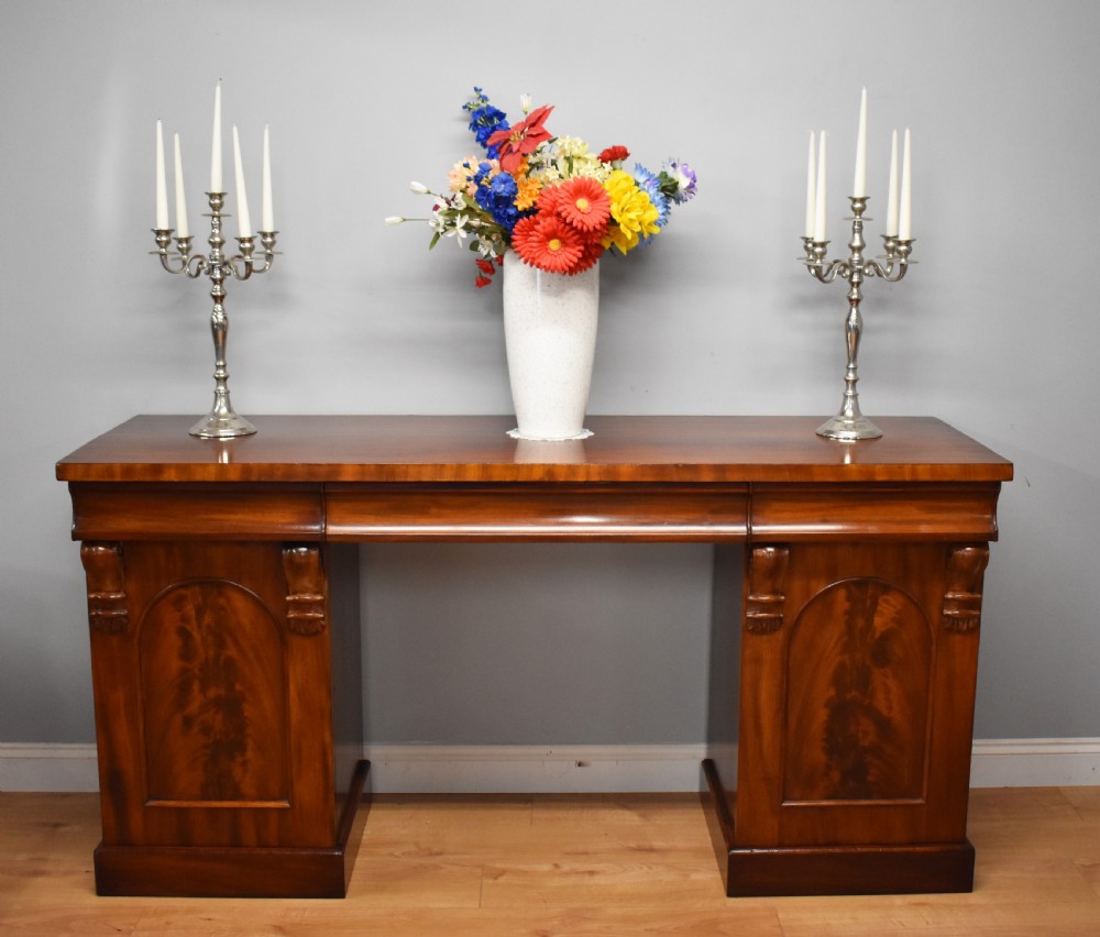 19th Century Victorian Mahogany Pedestal Sideboard
