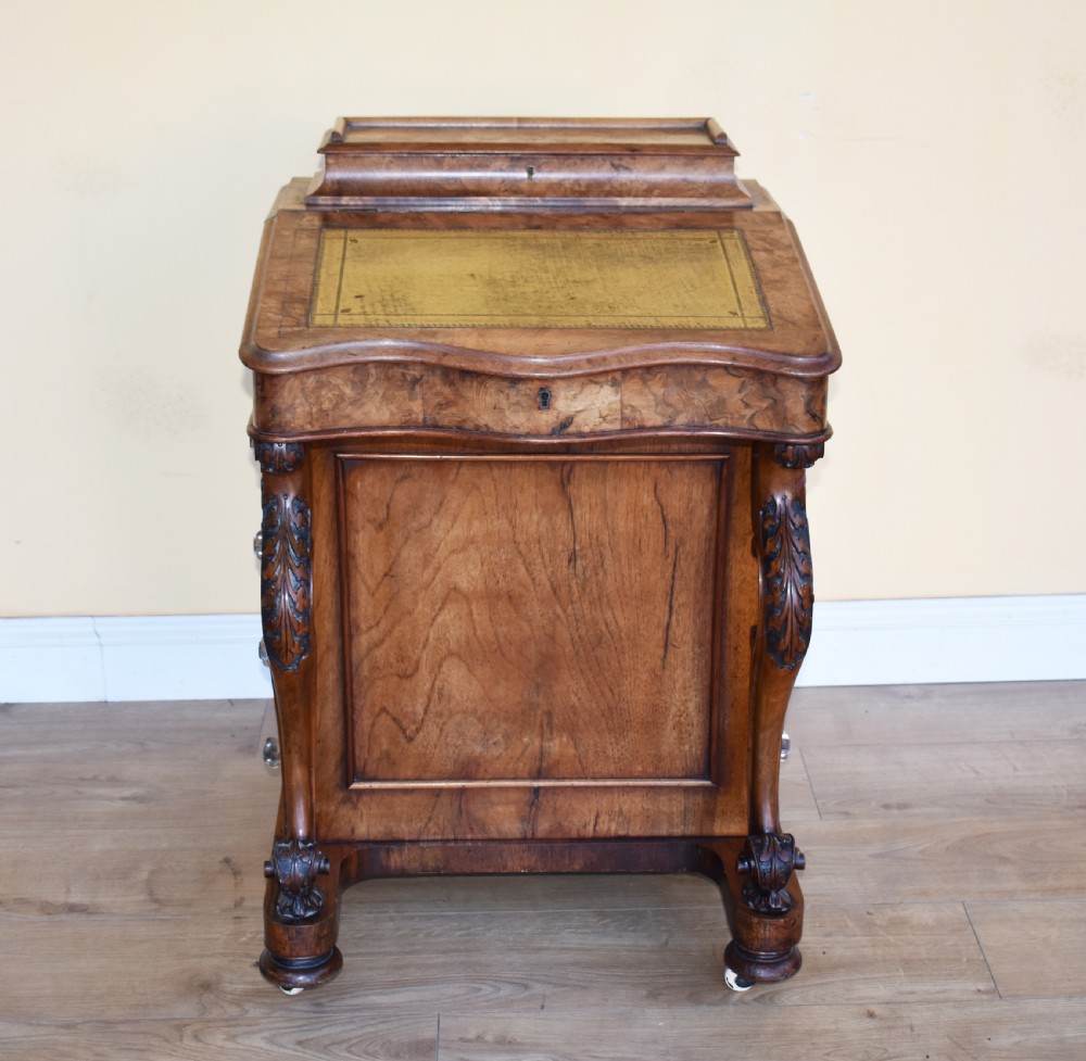 19th Century Victorian Burr Walnut Davenport View II