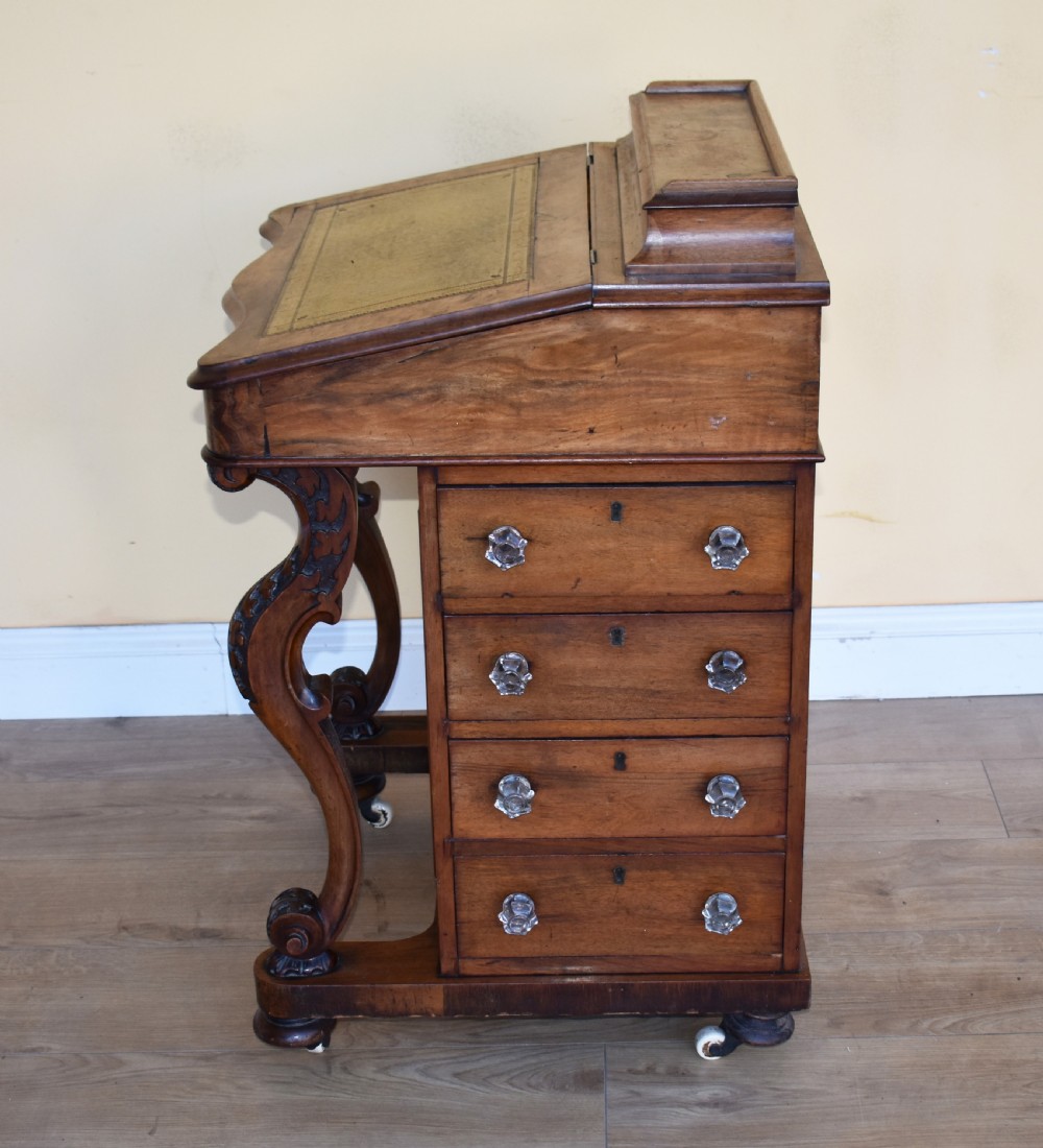 19th Century Victorian Burr Walnut Davenport View IV