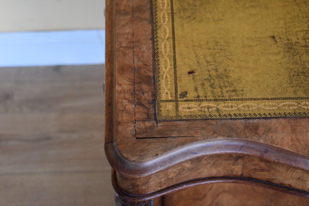 19th Century Victorian Burr Walnut Davenport View VIII
