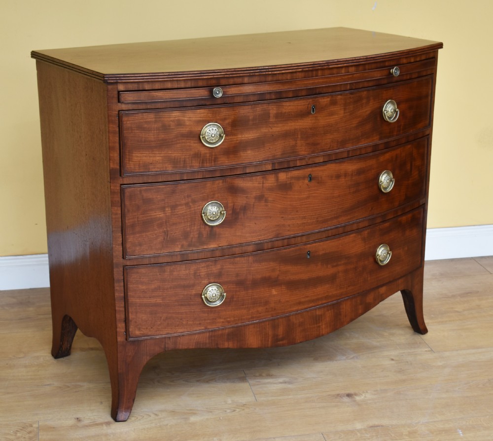 19th Century Regency Mahogany Bow Front Chest
