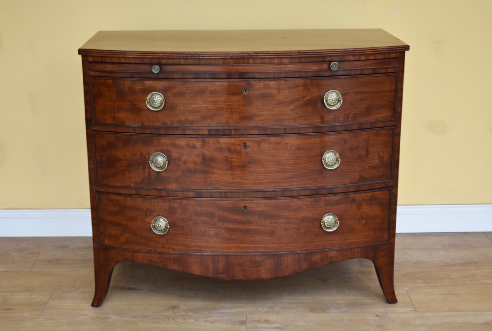19th Century Regency Mahogany Bow Front Chest View II