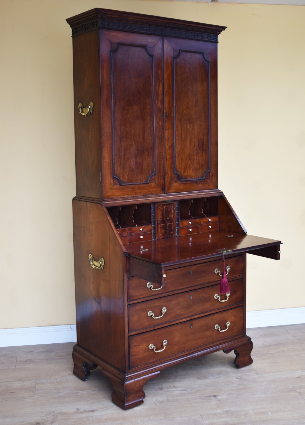 18th Century George III Mahogany Bureau Bookcase View II