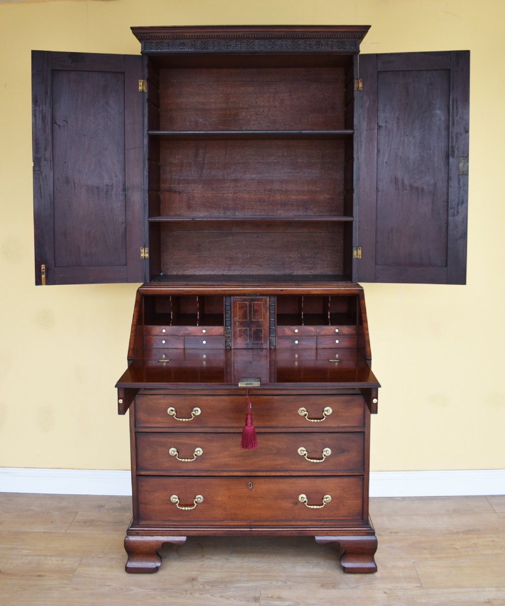 18th Century George III Mahogany Bureau Bookcase View V