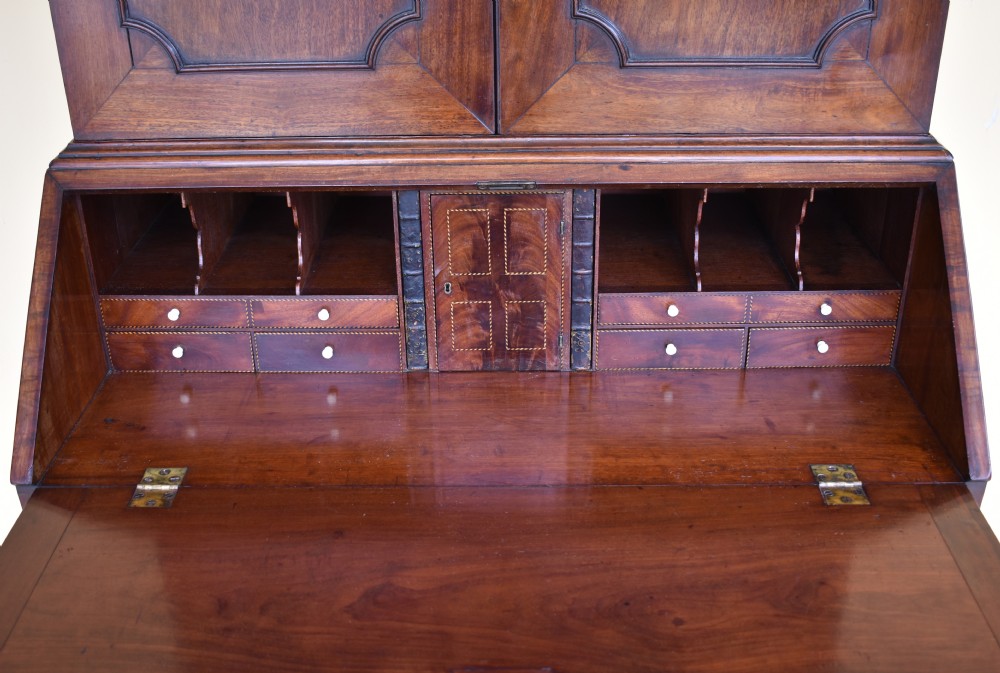 18th Century George III Mahogany Bureau Bookcase View VI