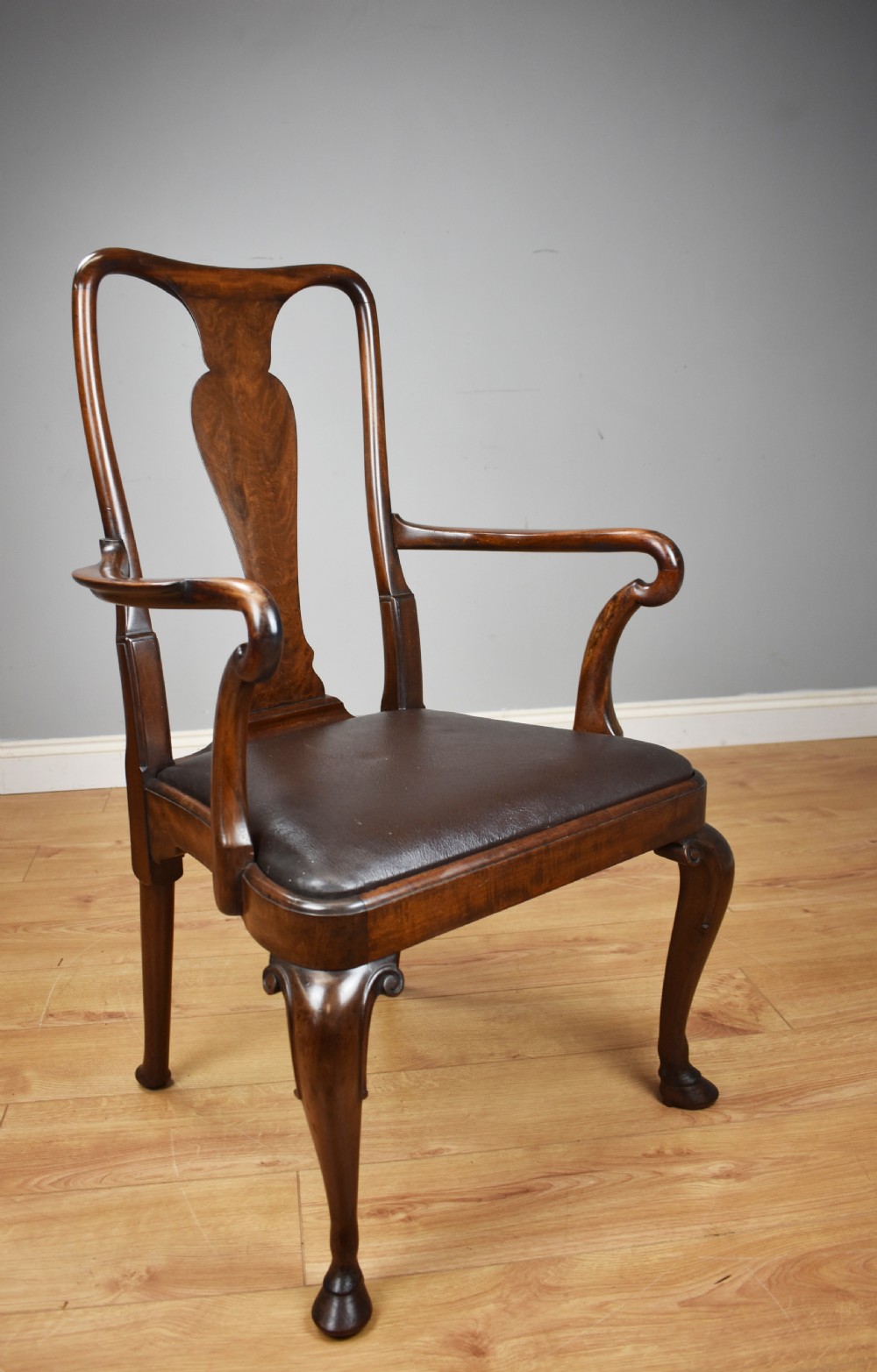 20th Century Red Walnut Desk Chair  View II