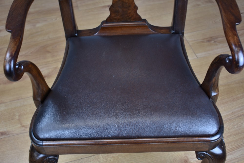 20th Century Red Walnut Desk Chair  View V