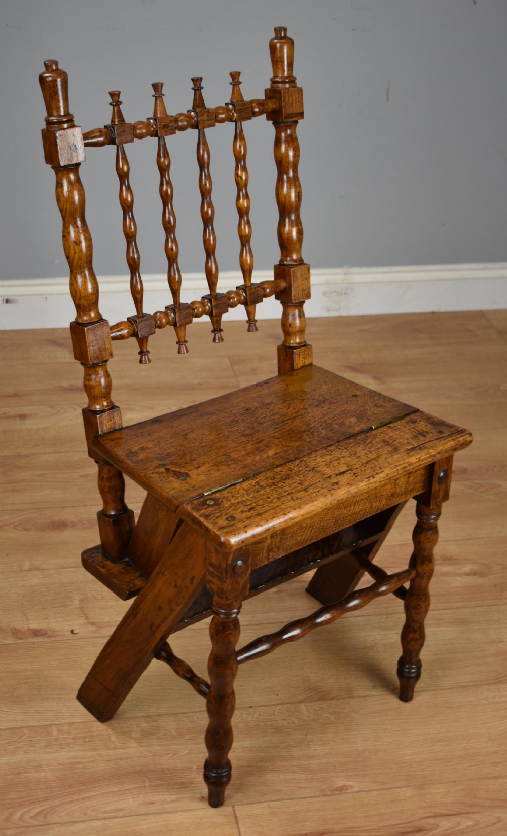 19th Century Oak Metamorphic Library Steps