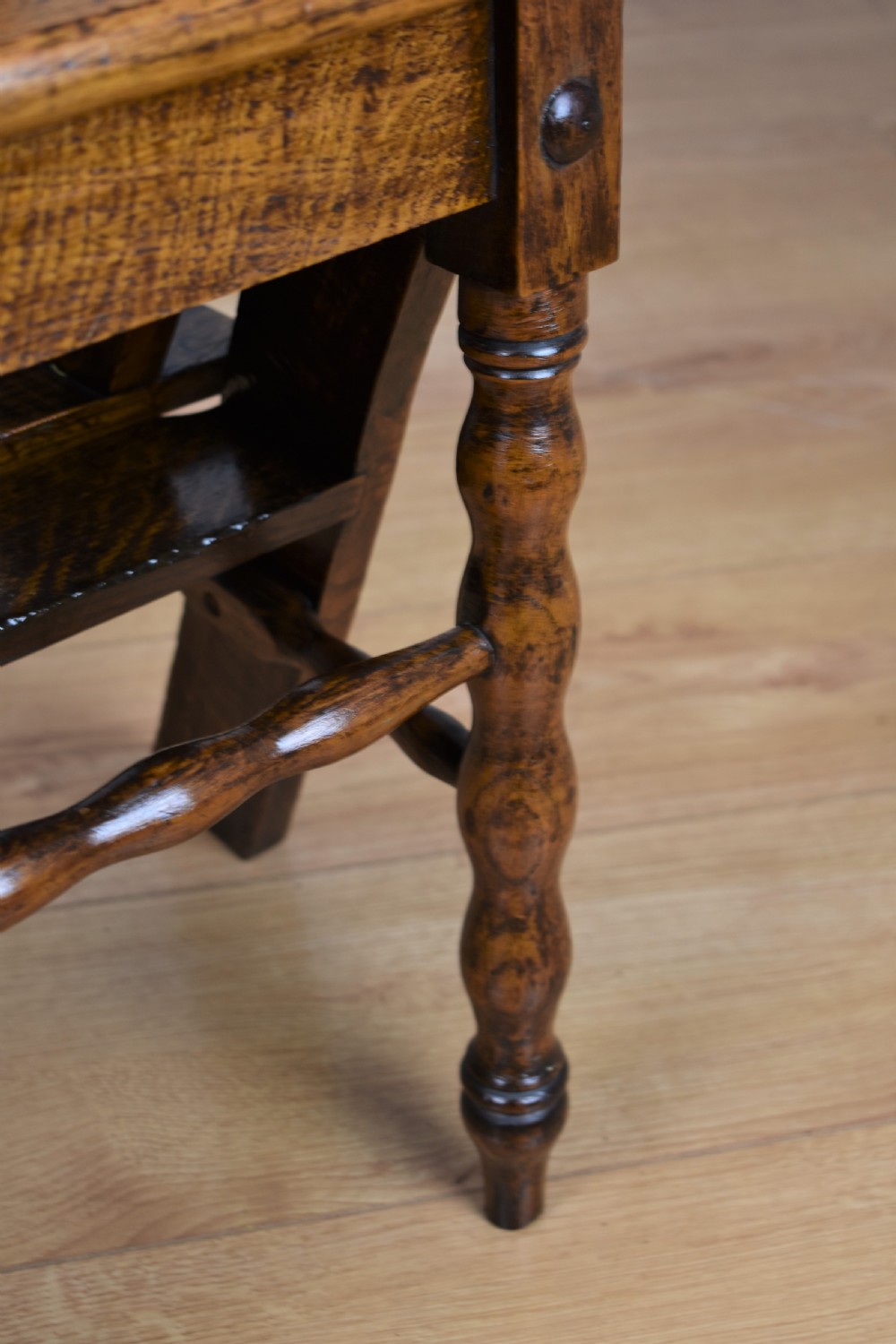 19th Century Oak Metamorphic Library Steps View IX