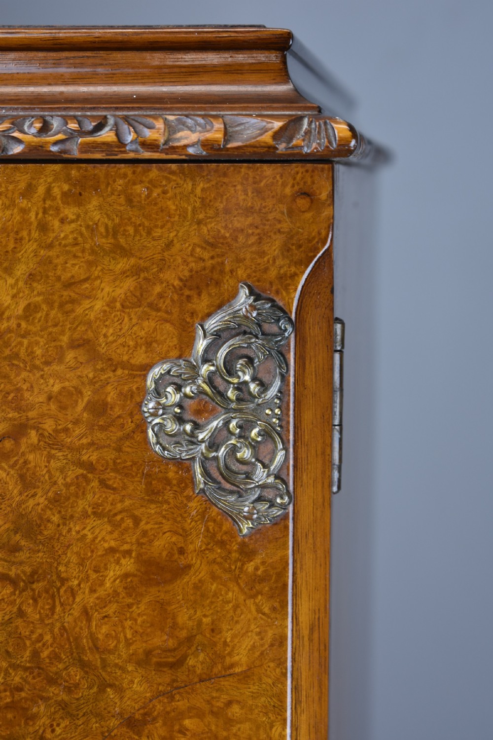 20th Century Queen Anne Style Burr Walnut Cocktail Cabinet View V
