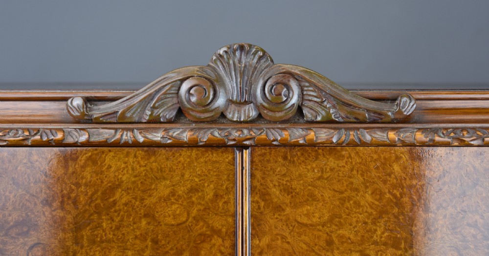 20th Century Queen Anne Style Burr Walnut Cocktail Cabinet View VI