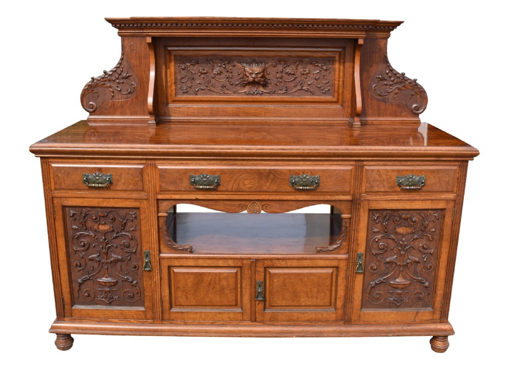 19th Century Victorian Pollard Oak Sideboard View V